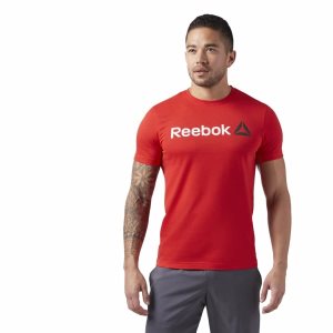 Reebok Linear Read T Shirt Herren - Rot - DE 468-NRD